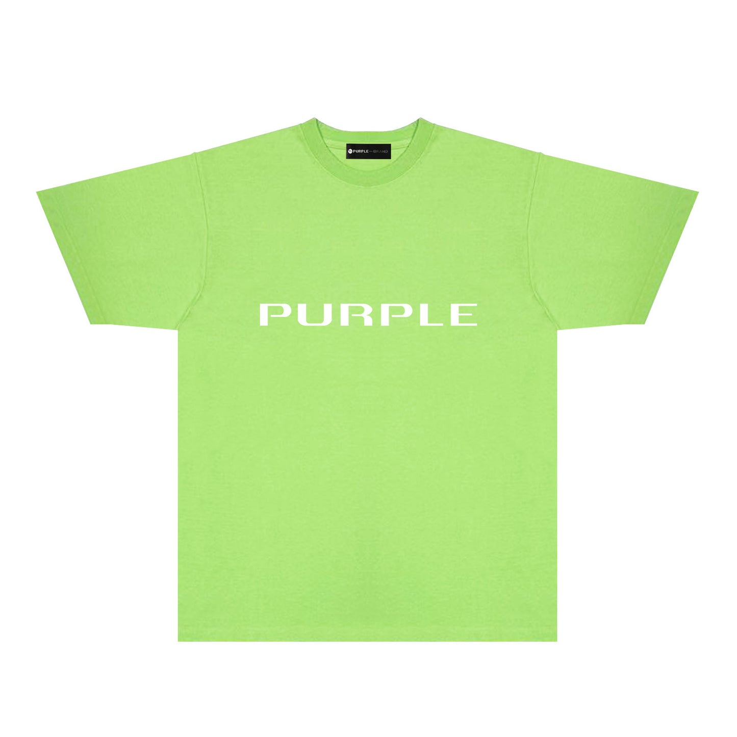 Purple Modern Simplified Letter Graphic T-Shirt Short Sleeve Casual Streetwear Tee PUR121