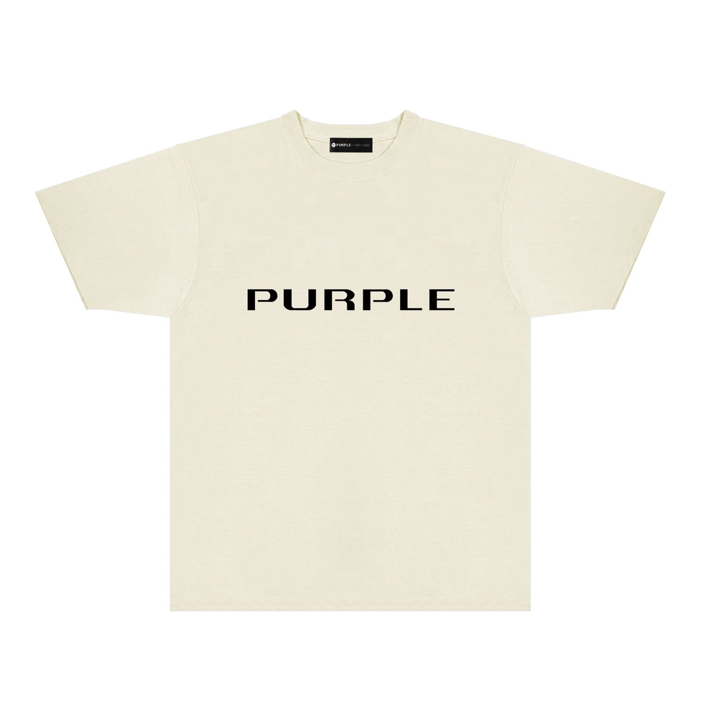 Purple Modern Simplified Letter Graphic T-Shirt Short Sleeve Casual Streetwear Tee PUR121