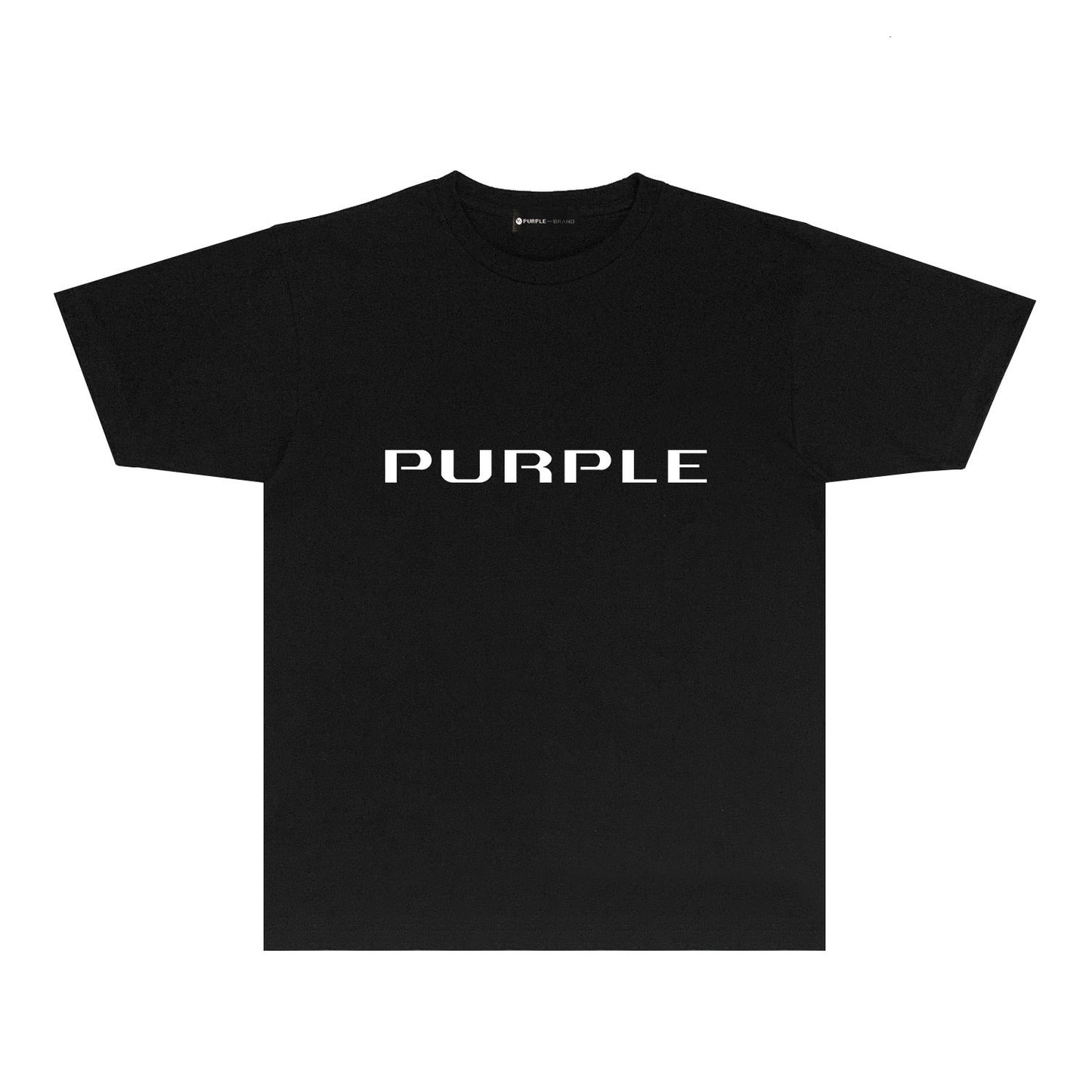Purple Modern Simplified Letter Graphic T-Shirt Short Sleeve Casual Streetwear Tee PUR121