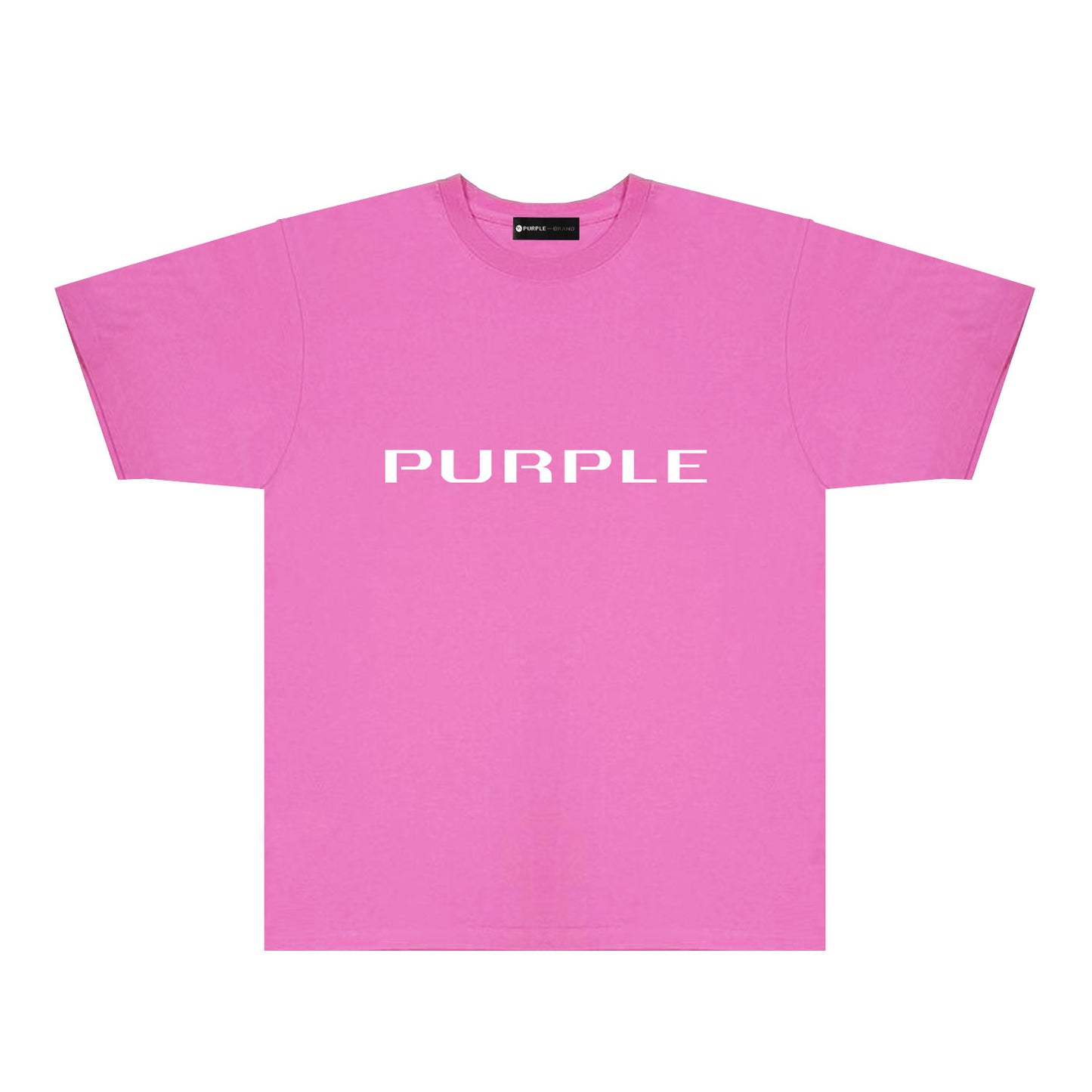Purple Modern Simplified Letter Graphic T-Shirt Short Sleeve Casual Streetwear Tee PUR121