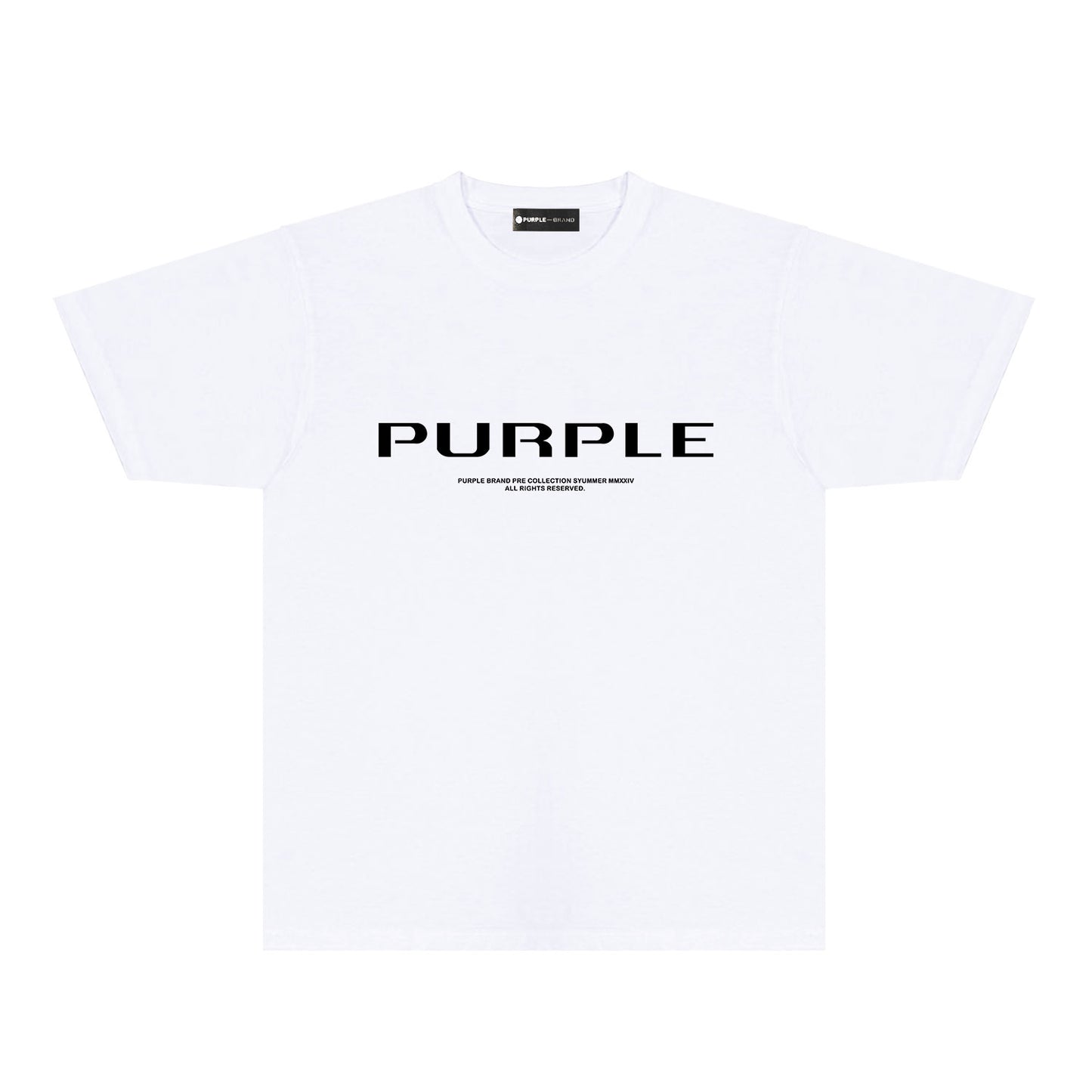 Purple Minimal Font Combination Graphic T-Shirt Short Sleeve Casual Streetwear Tee PUR124