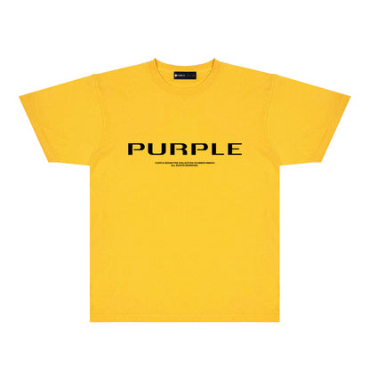 Purple Minimal Font Combination Graphic T-Shirt Short Sleeve Casual Streetwear Tee PUR124