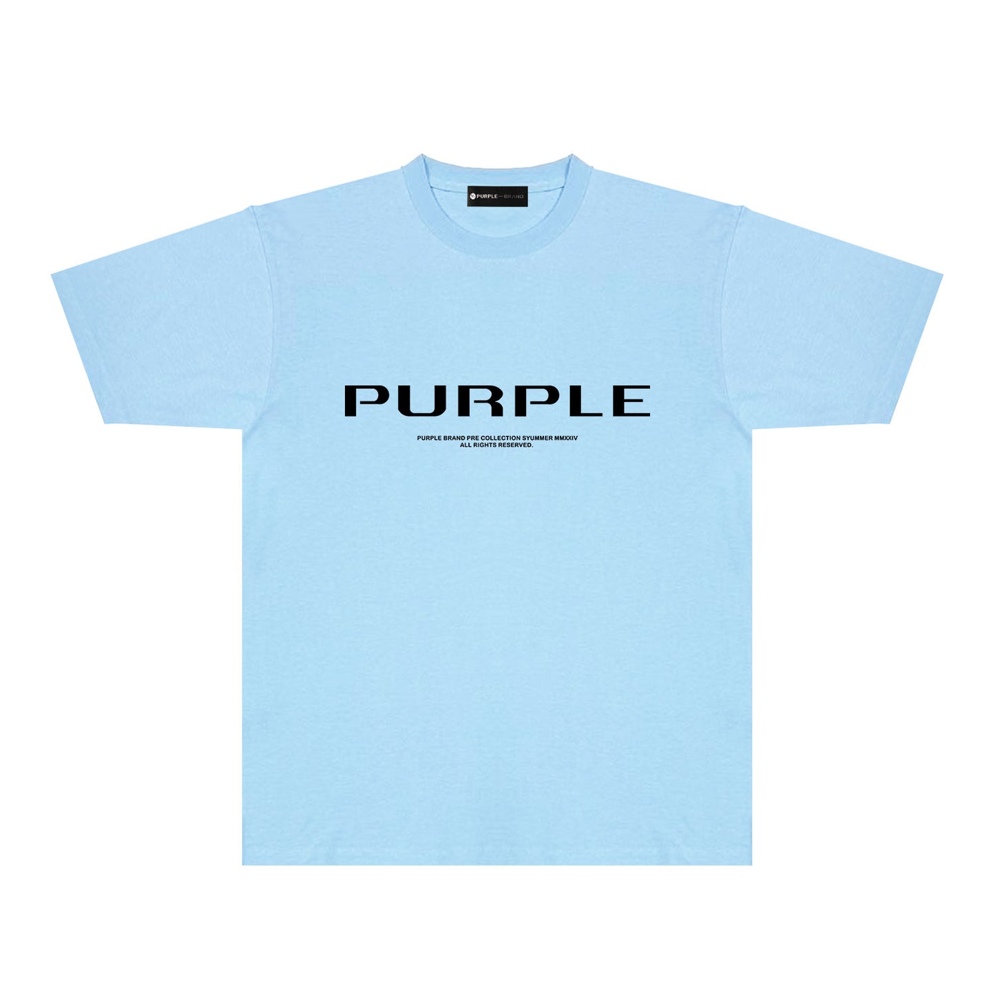 Purple Minimal Font Combination Graphic T-Shirt Short Sleeve Casual Streetwear Tee PUR124