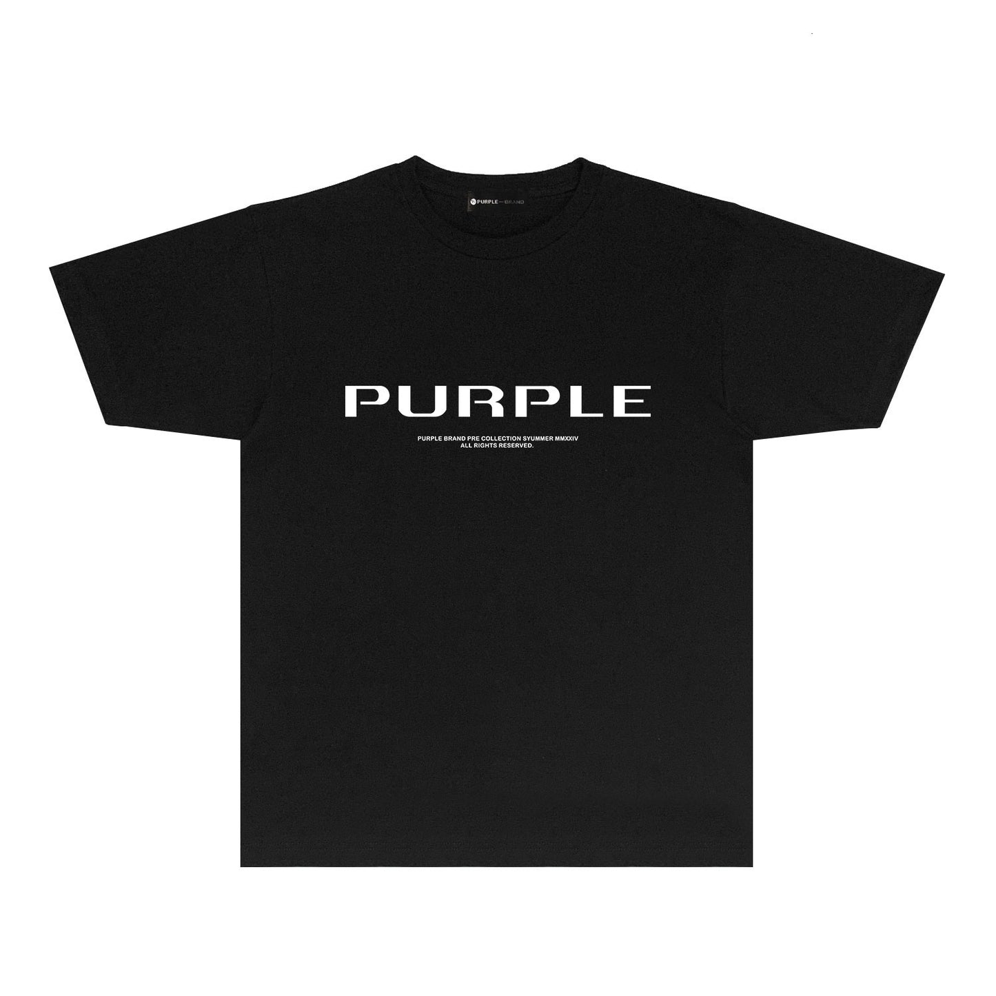 Purple Minimal Font Combination Graphic T-Shirt Short Sleeve Casual Streetwear Tee PUR124