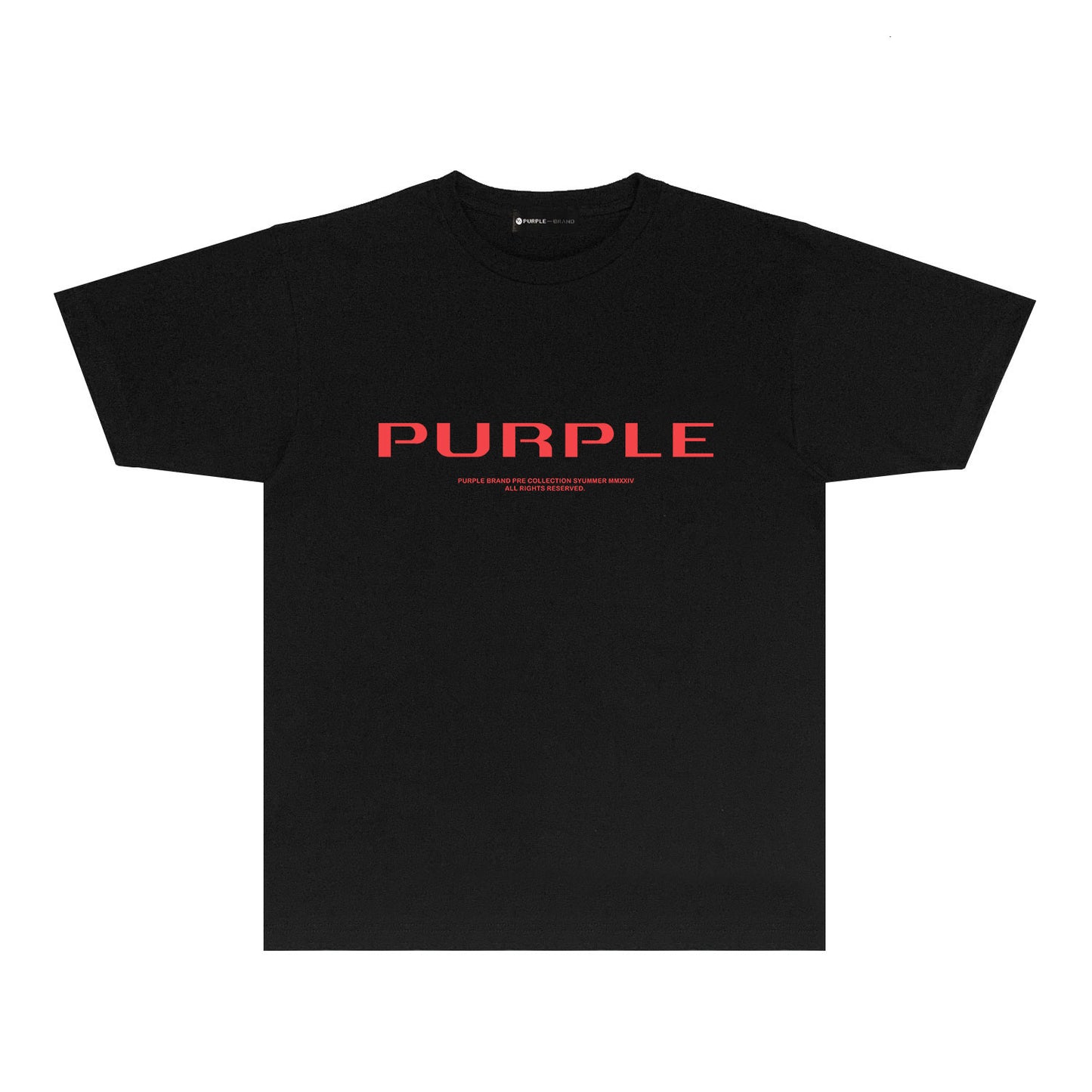 Purple Minimal Font Combination Graphic T-Shirt Short Sleeve Casual Streetwear Tee PUR124