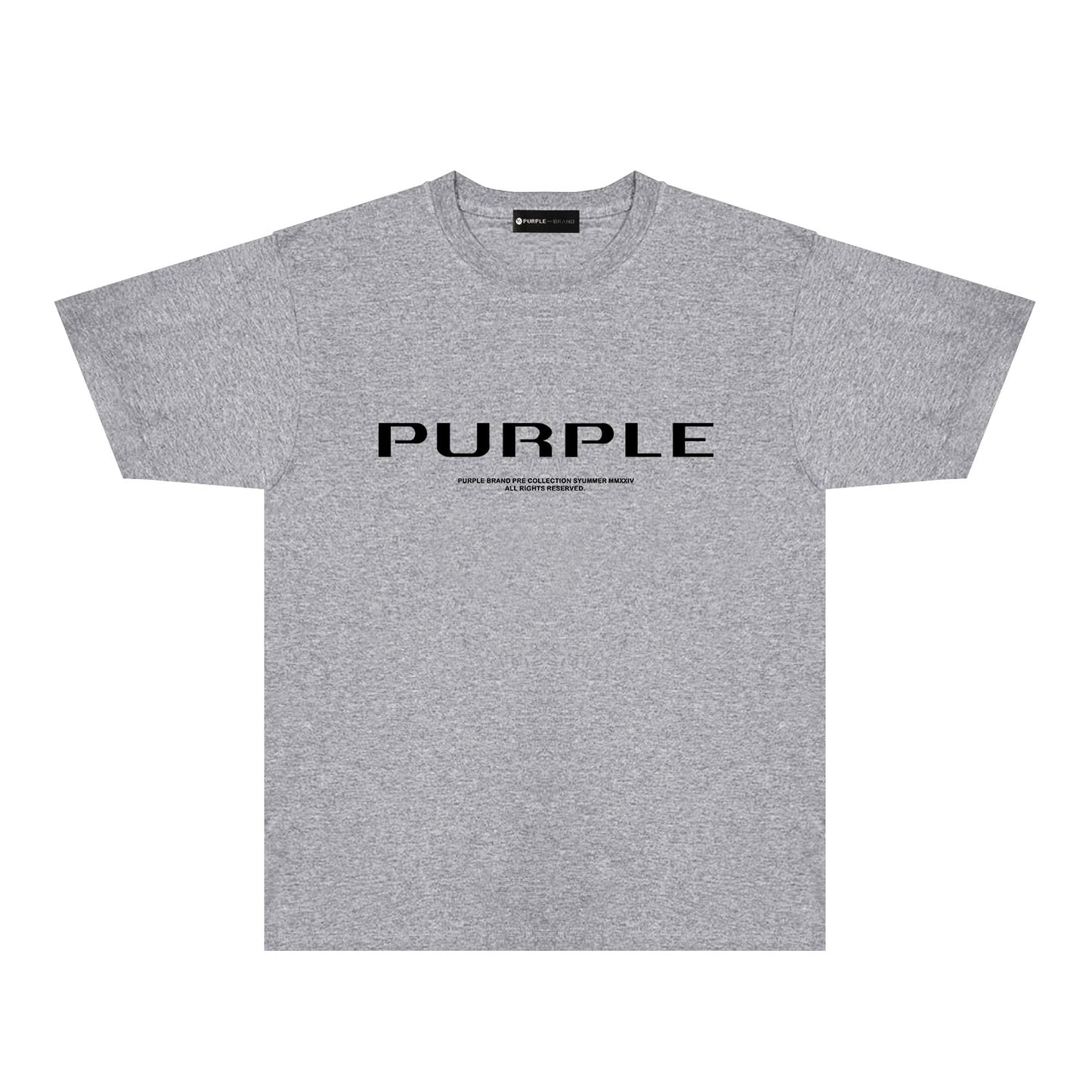 Purple Minimal Font Combination Graphic T-Shirt Short Sleeve Casual Streetwear Tee PUR124