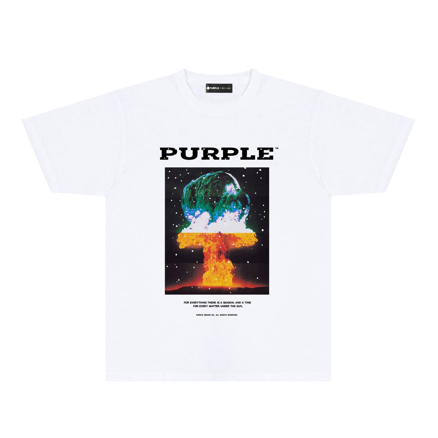 Purple Layered Mushroom Cloud Graphic T-Shirt Short Sleeve Casual Streetwear Tee PUR125