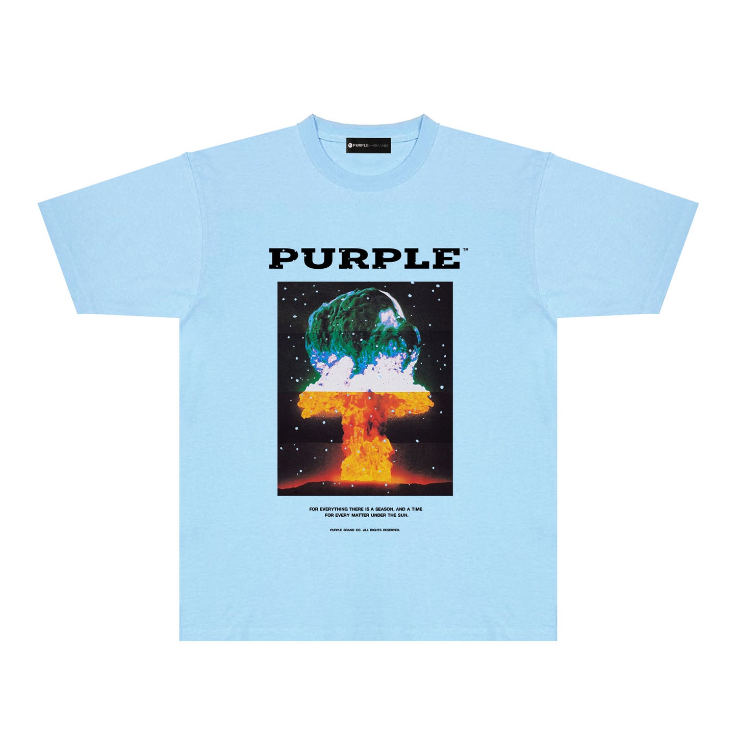 Purple Layered Mushroom Cloud Graphic T-Shirt Short Sleeve Casual Streetwear Tee PUR125