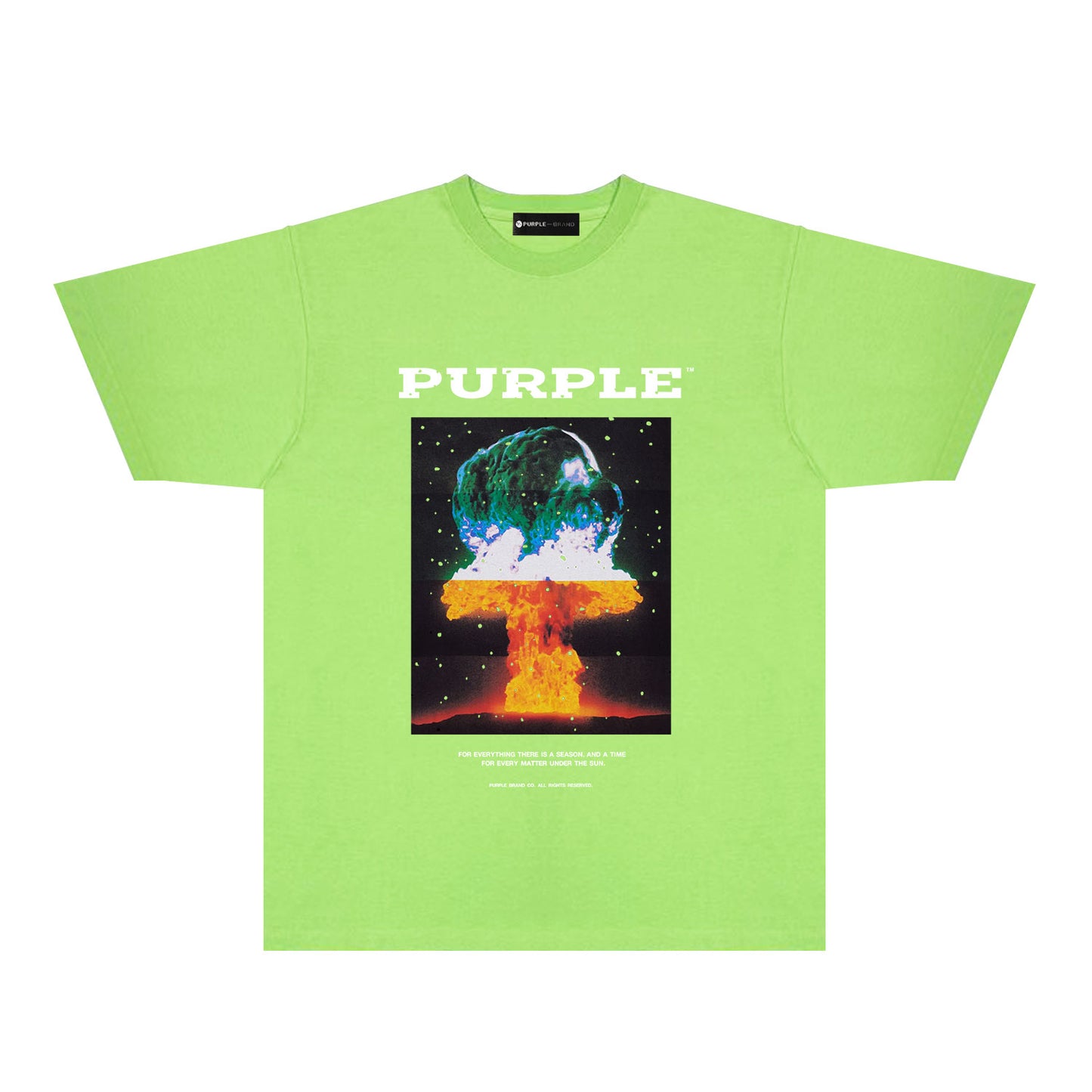 Purple Layered Mushroom Cloud Graphic T-Shirt Short Sleeve Casual Streetwear Tee PUR125