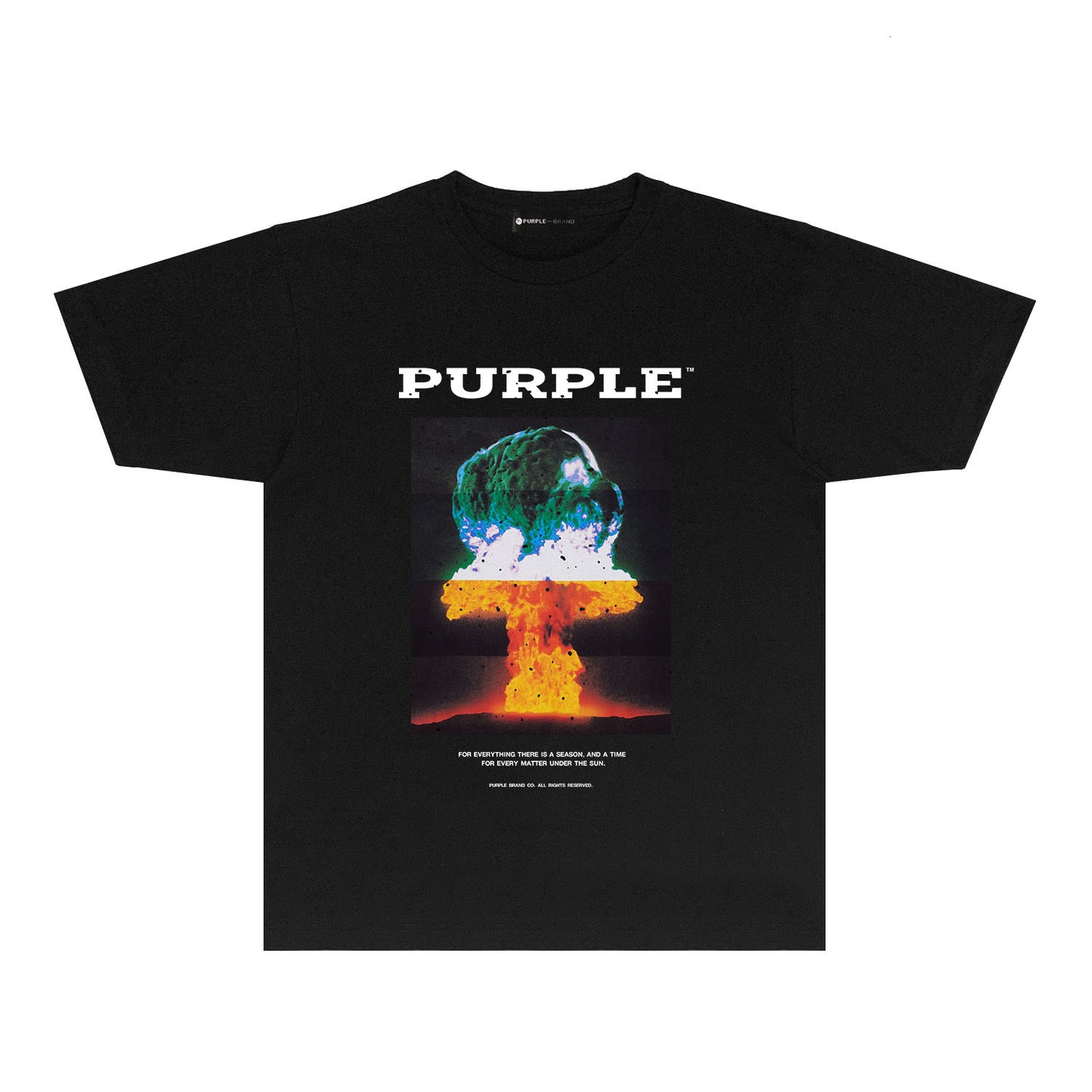 Purple Layered Mushroom Cloud Graphic T-Shirt Short Sleeve Casual Streetwear Tee PUR125