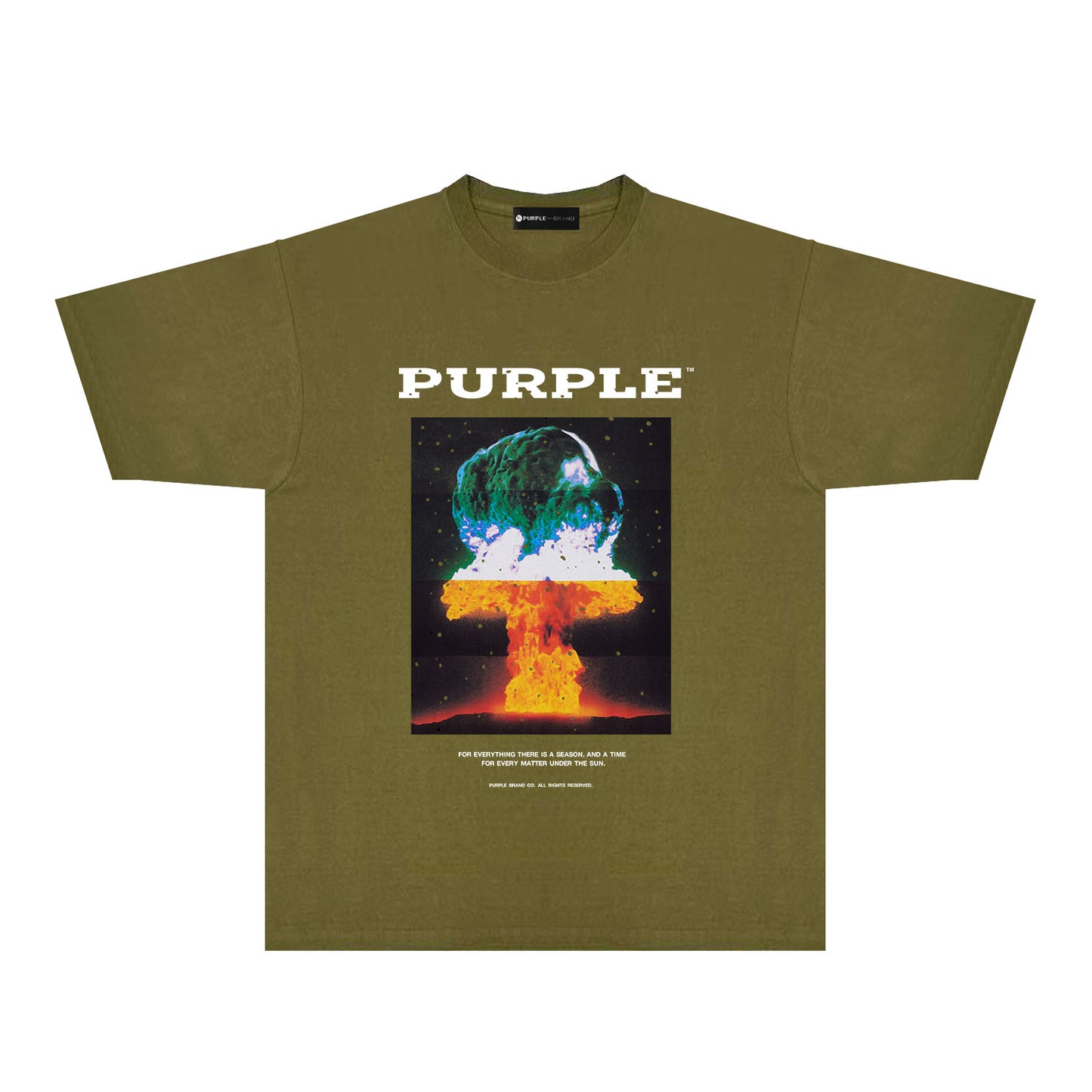 Purple Layered Mushroom Cloud Graphic T-Shirt Short Sleeve Casual Streetwear Tee PUR125