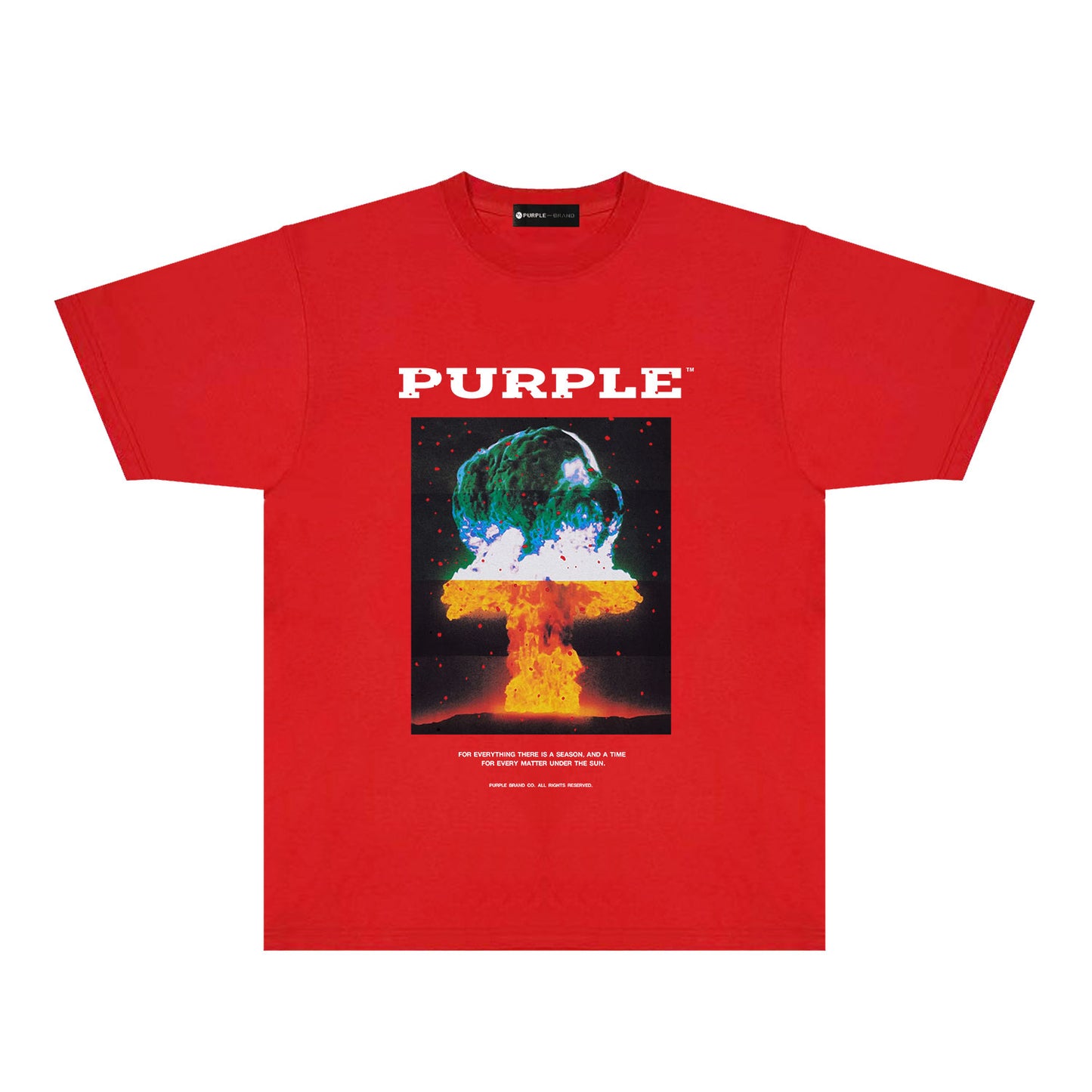 Purple Layered Mushroom Cloud Graphic T-Shirt Short Sleeve Casual Streetwear Tee PUR125