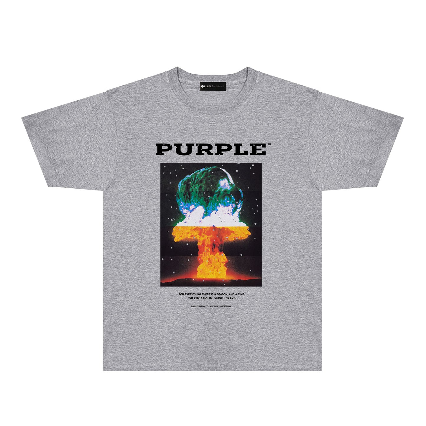 Purple Layered Mushroom Cloud Graphic T-Shirt Short Sleeve Casual Streetwear Tee PUR125