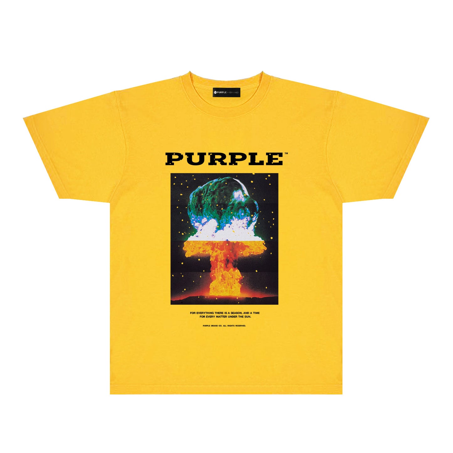 Purple Layered Mushroom Cloud Graphic T-Shirt Short Sleeve Casual Streetwear Tee PUR125