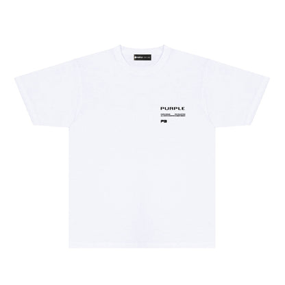 Purple Cutout Small Letter Graphic T-Shirt Short Sleeve Casual Streetwear Tee PUR127A