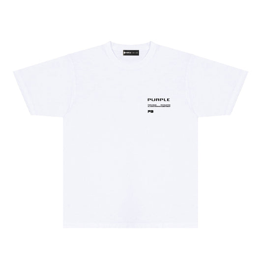 Purple Cutout Small Letter Graphic T-Shirt Short Sleeve Casual Streetwear Tee PUR127A