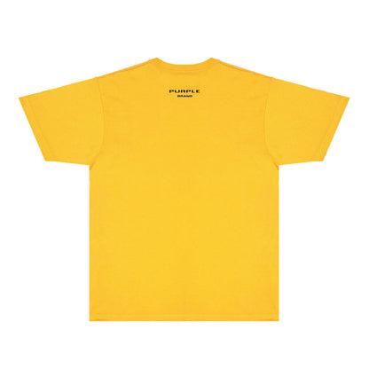 Purple Cutout Small Letter Graphic T-Shirt Short Sleeve Casual Streetwear Tee PUR127A