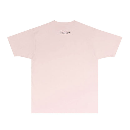 Purple Cutout Small Letter Graphic T-Shirt Short Sleeve Casual Streetwear Tee PUR127A