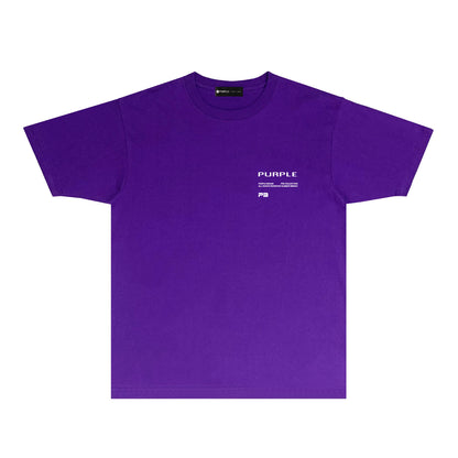 Purple Cutout Small Letter Graphic T-Shirt Short Sleeve Casual Streetwear Tee PUR127A