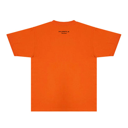 Purple Cutout Small Letter Graphic T-Shirt Short Sleeve Casual Streetwear Tee PUR127A