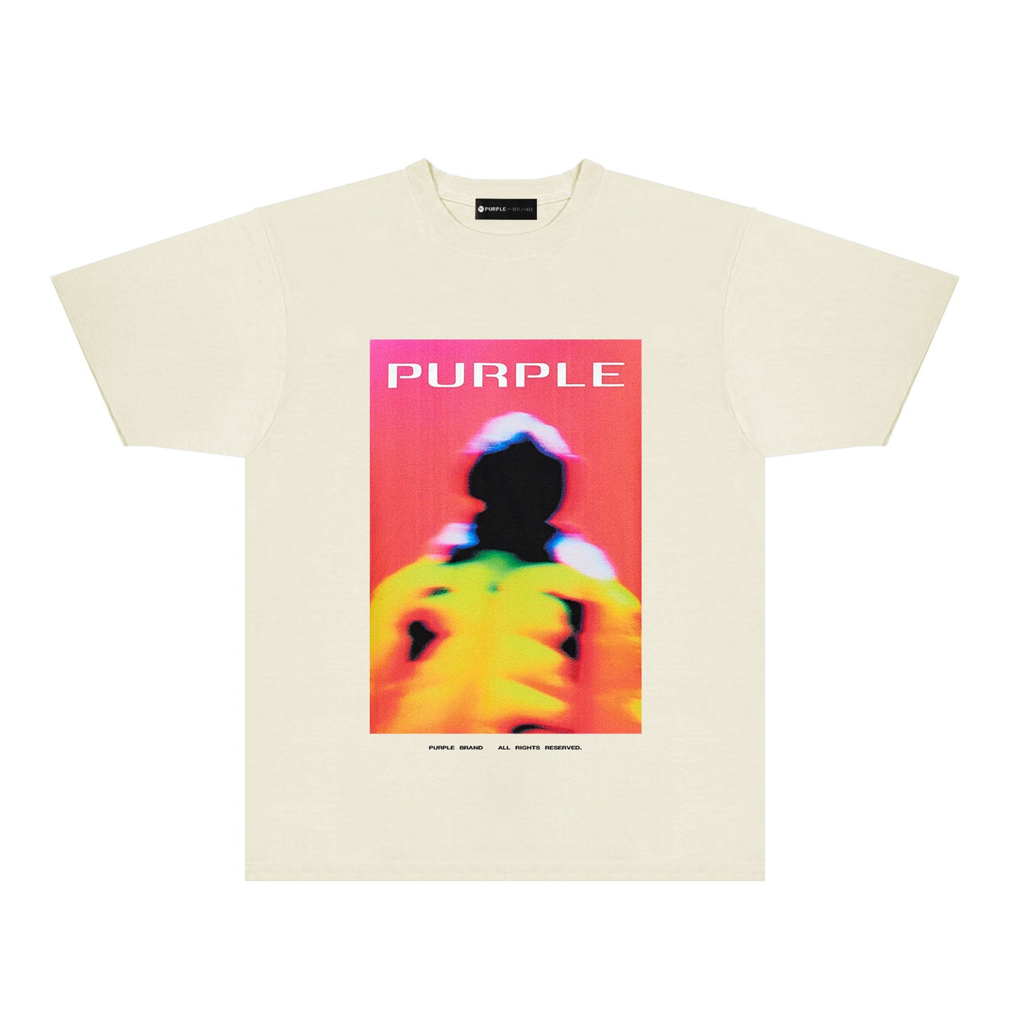 Purple Abstract Color Graphic T-Shirt Short Sleeve Casual Streetwear Tee PUR127