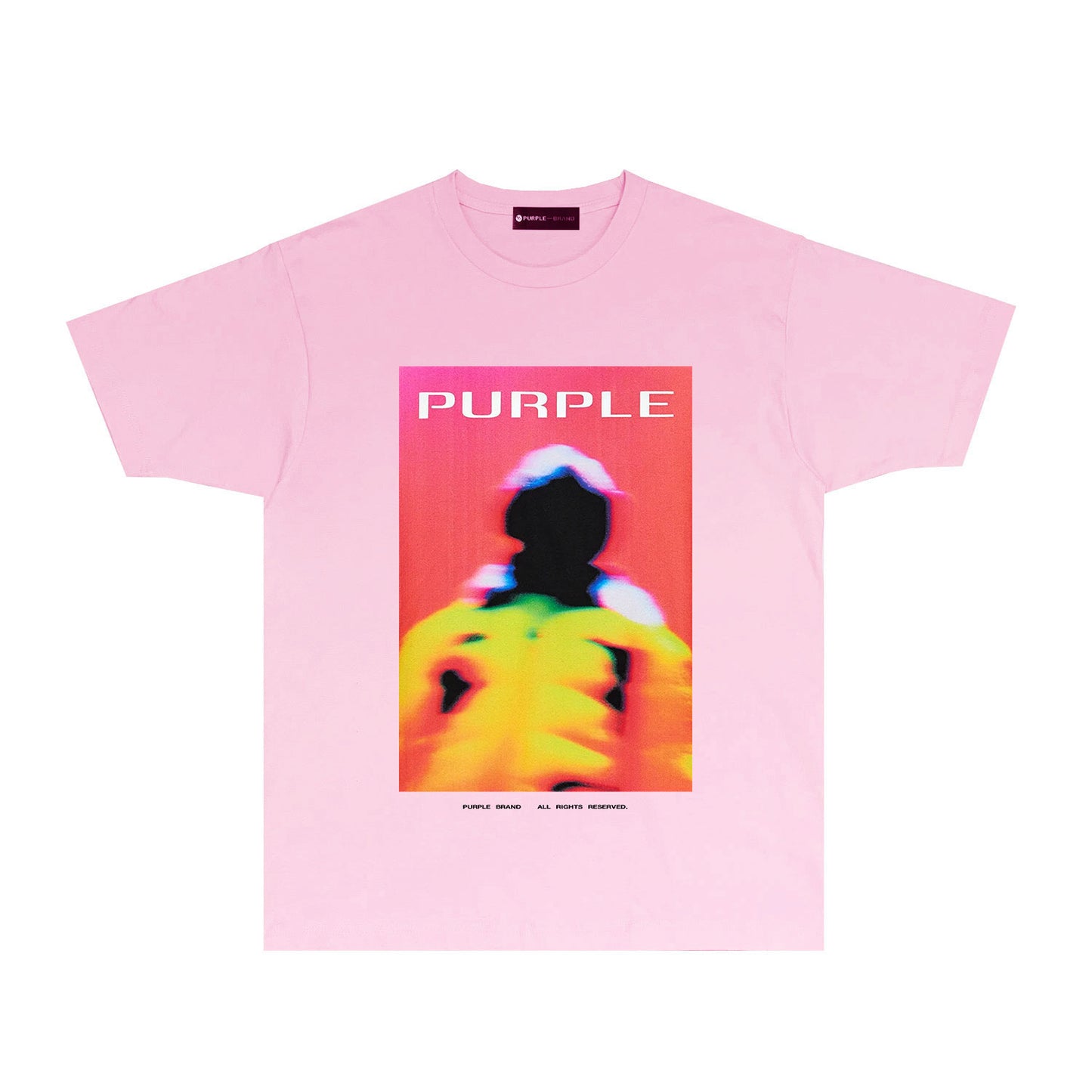 Purple Abstract Color Graphic T-Shirt Short Sleeve Casual Streetwear Tee PUR127