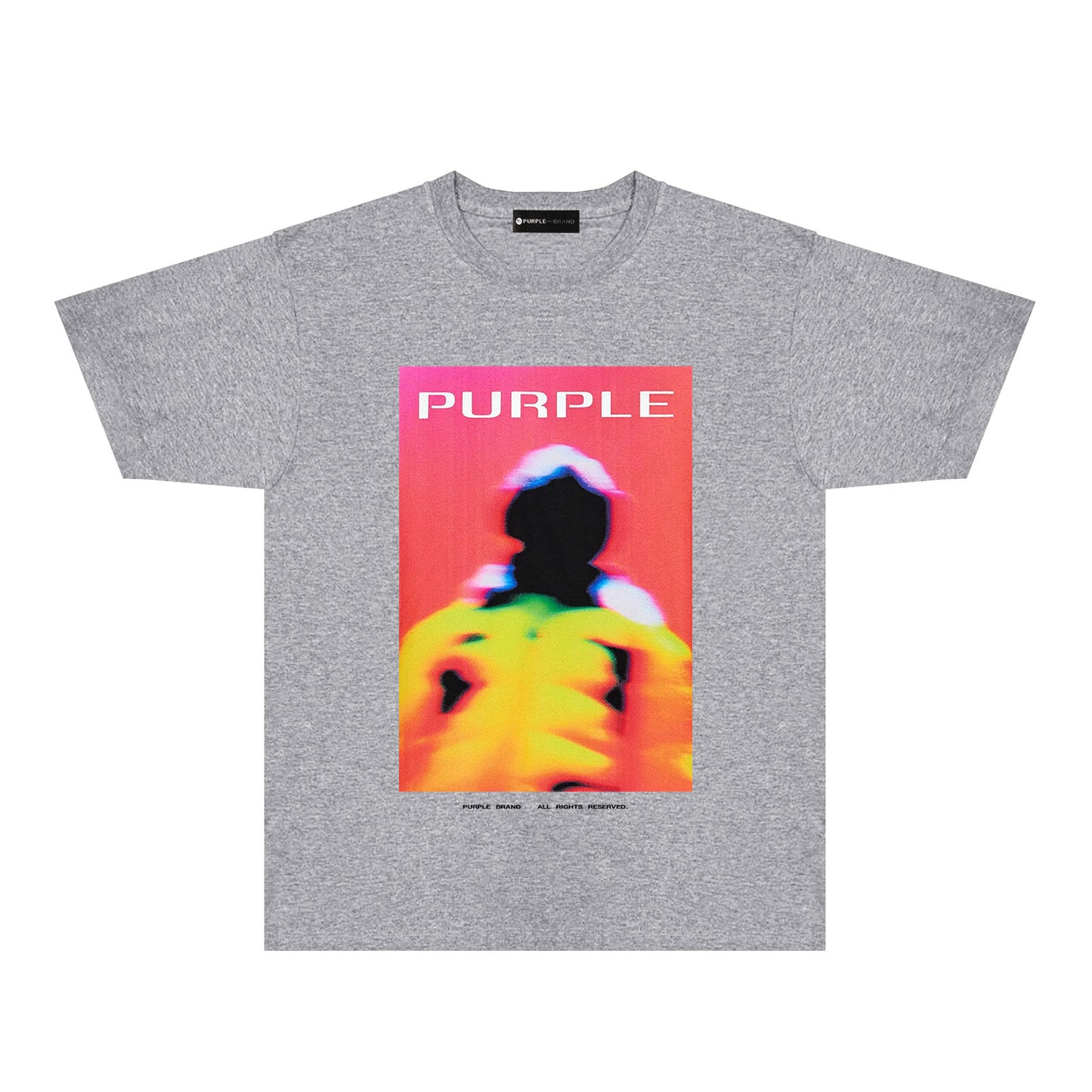 Purple Abstract Color Graphic T-Shirt Short Sleeve Casual Streetwear Tee PUR127