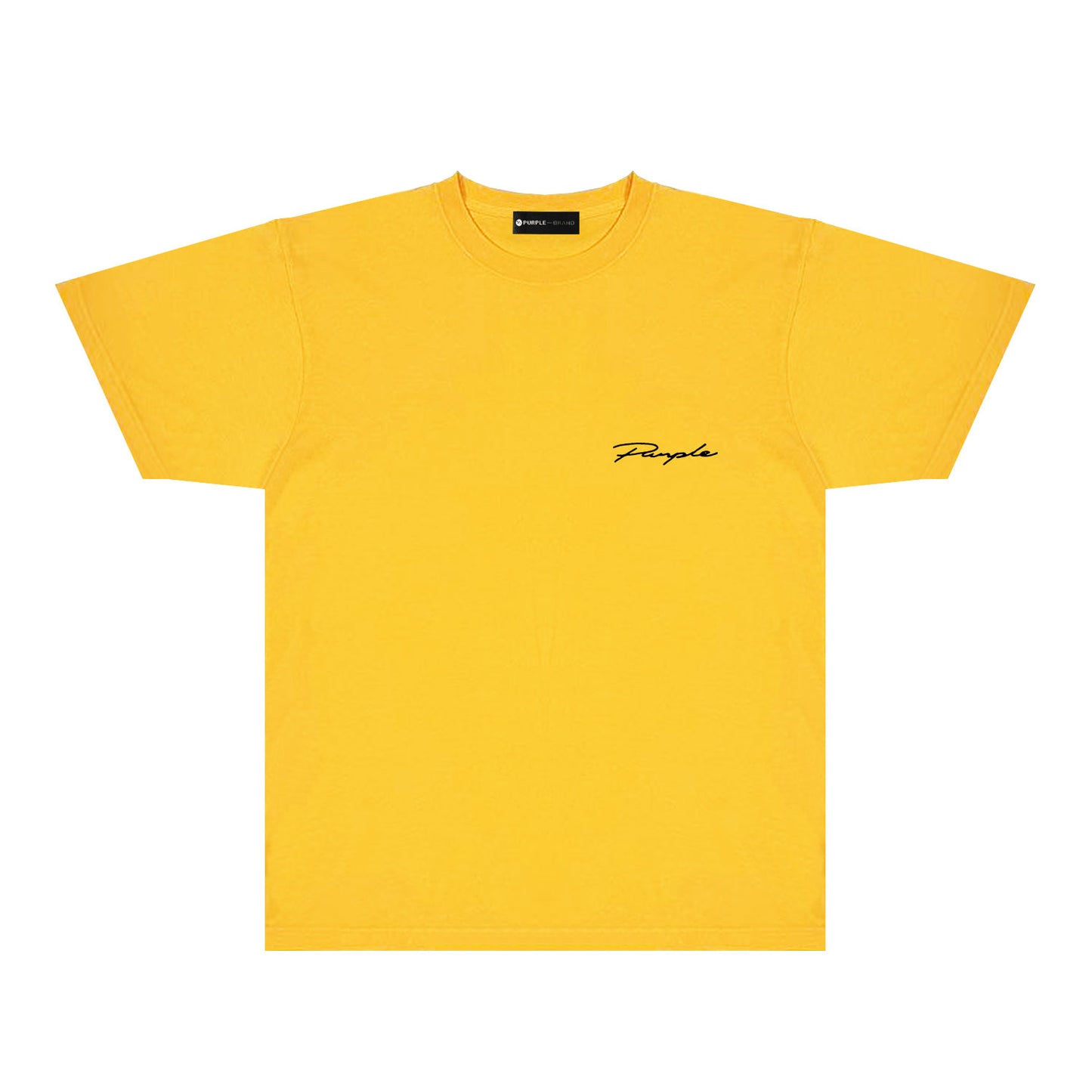Purple Cursive Small Letter Graphic T-Shirt Short Sleeve Casual Streetwear Tee PUR128