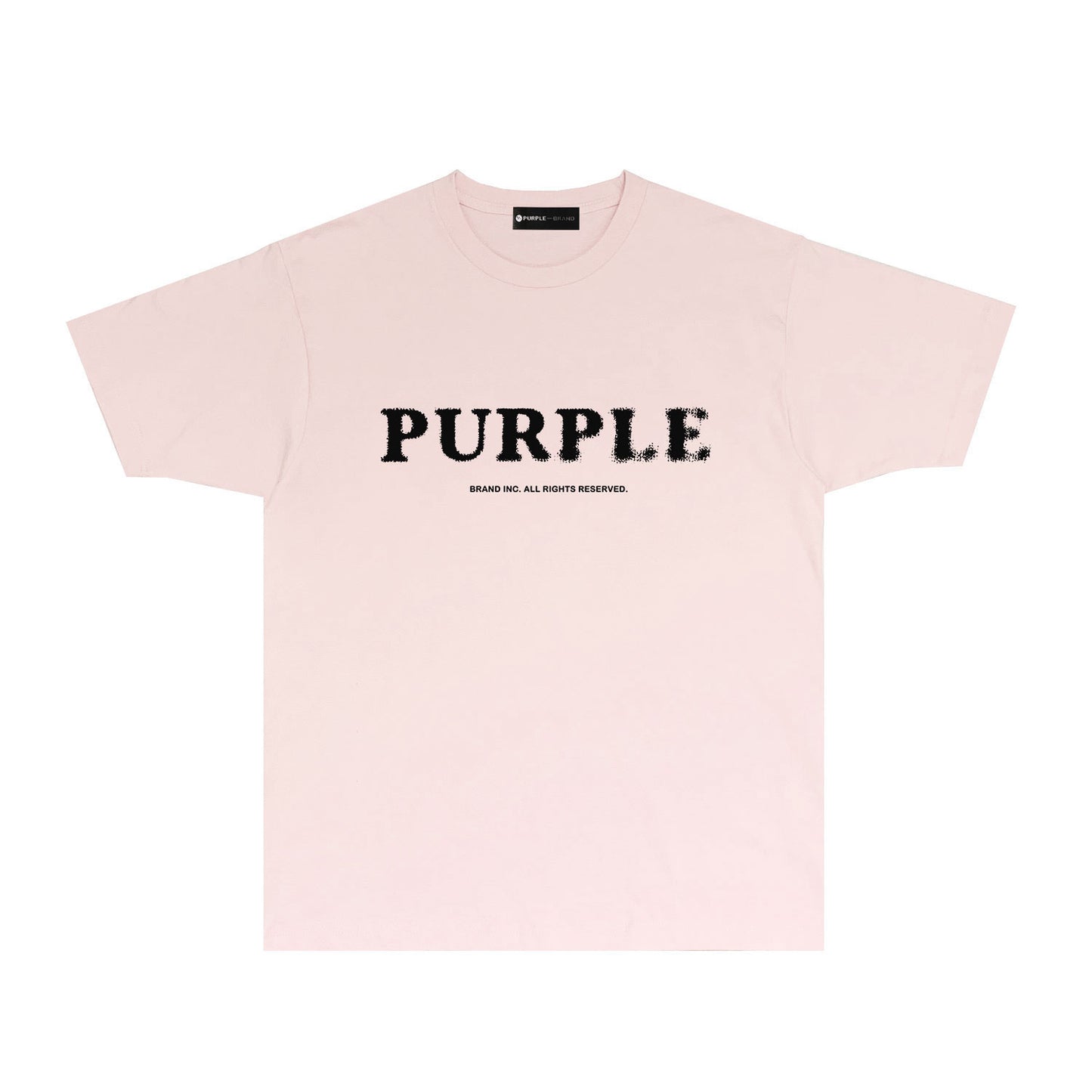 Purple Mist Effect Text Graphic T-Shirt Short Sleeve Casual Streetwear Tee PUR129
