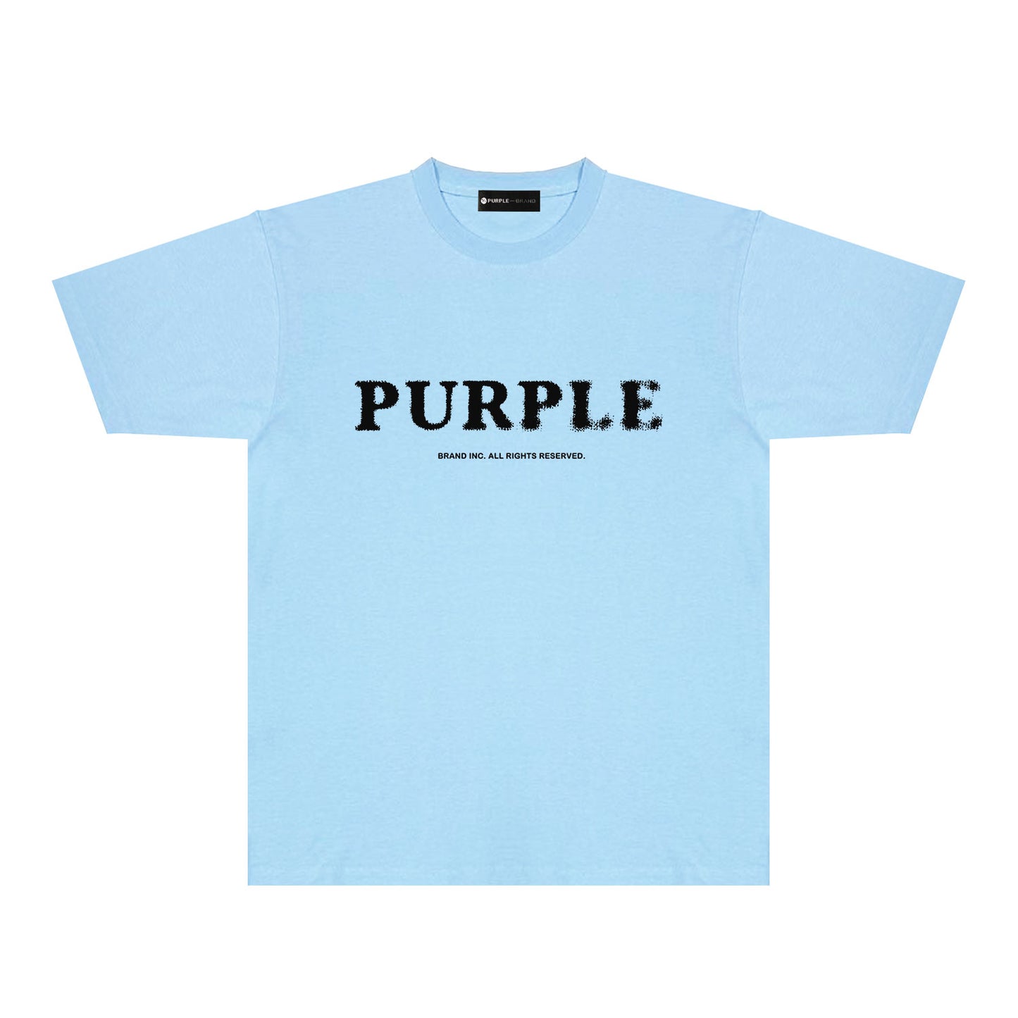 Purple Mist Effect Text Graphic T-Shirt Short Sleeve Casual Streetwear Tee PUR129