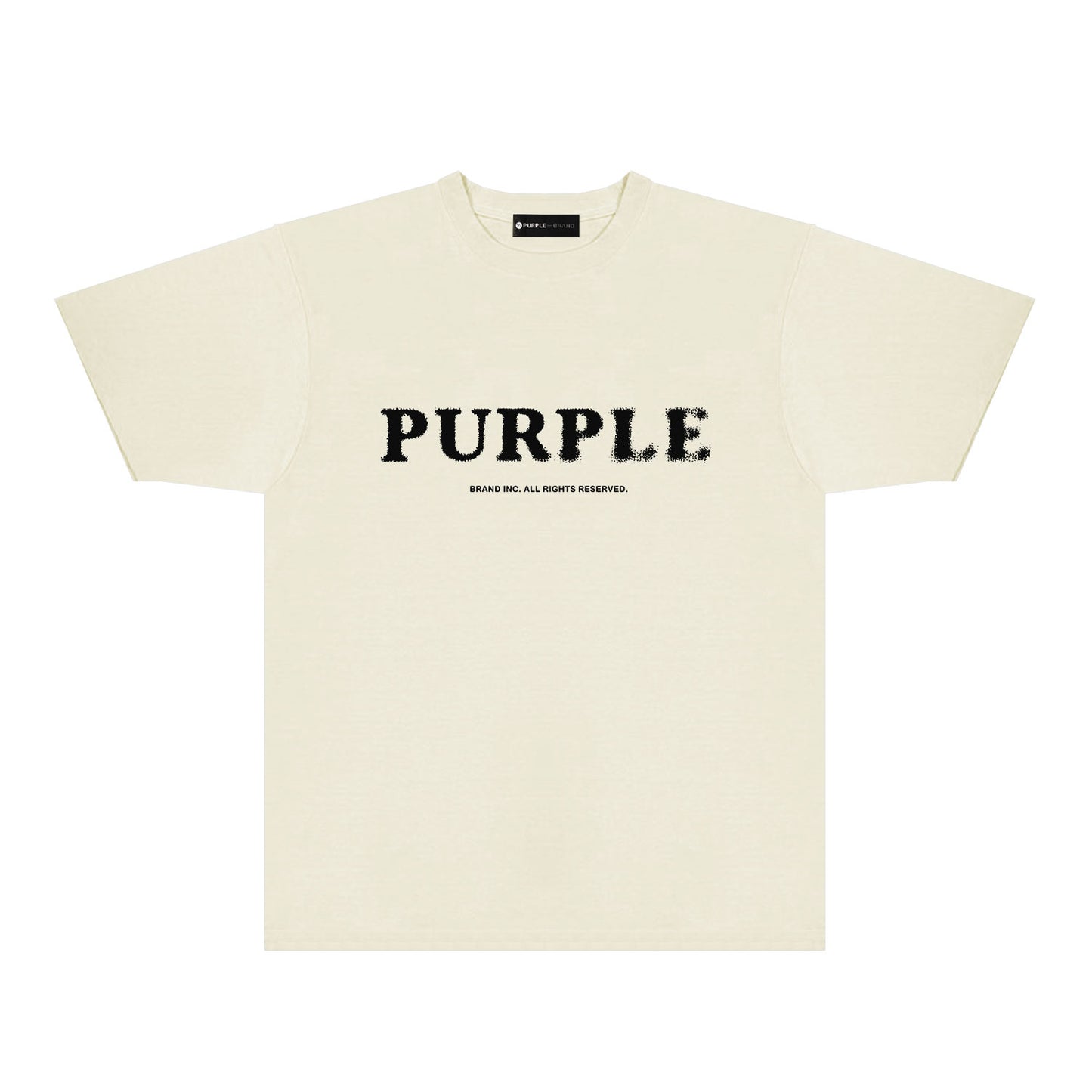 Purple Mist Effect Text Graphic T-Shirt Short Sleeve Casual Streetwear Tee PUR129