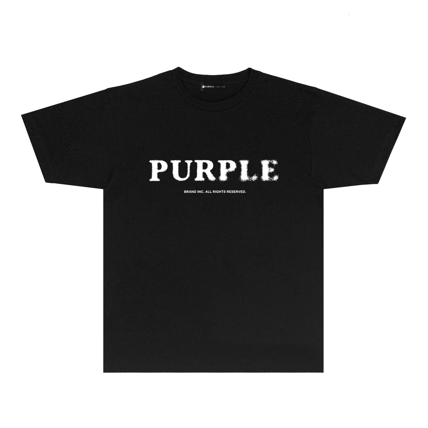 Purple Mist Effect Text Graphic T-Shirt Short Sleeve Casual Streetwear Tee PUR129