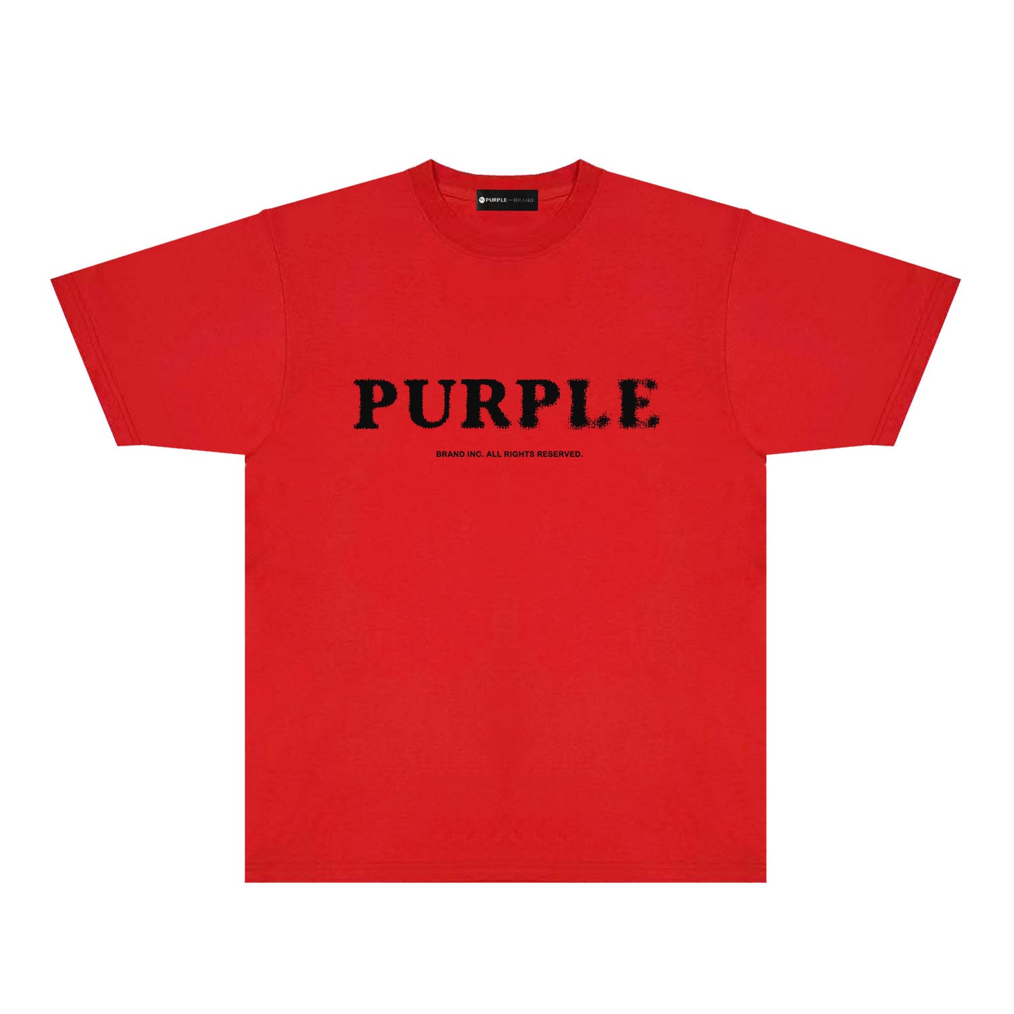 Purple Mist Effect Text Graphic T-Shirt Short Sleeve Casual Streetwear Tee PUR129