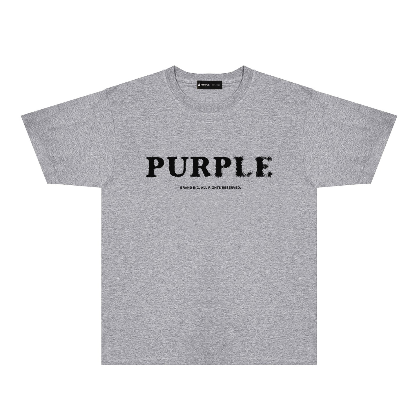 Purple Mist Effect Text Graphic T-Shirt Short Sleeve Casual Streetwear Tee PUR129