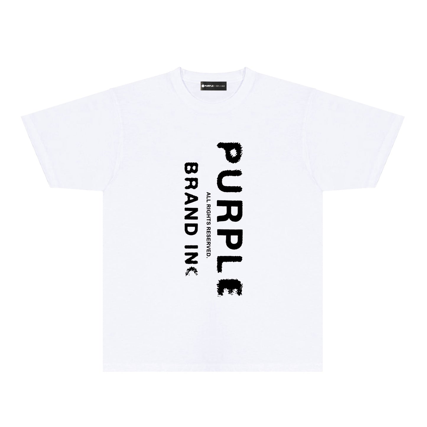 Purple Vertical Mist Text Graphic T-Shirt Short Sleeve Casual Streetwear Tee PUR130