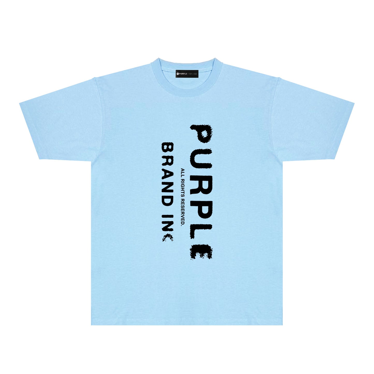 Purple Vertical Mist Text Graphic T-Shirt Short Sleeve Casual Streetwear Tee PUR130