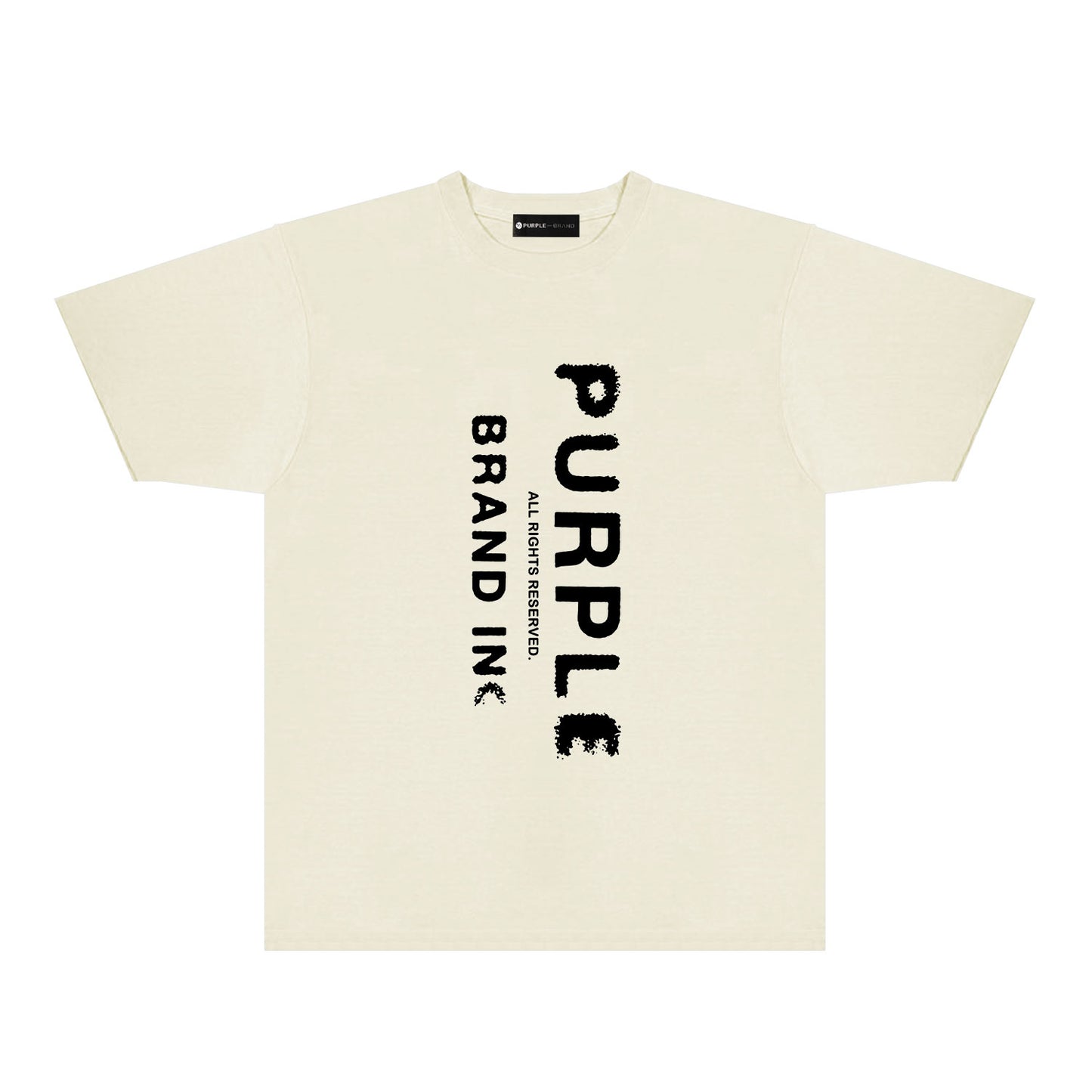 Purple Vertical Mist Text Graphic T-Shirt Short Sleeve Casual Streetwear Tee PUR130