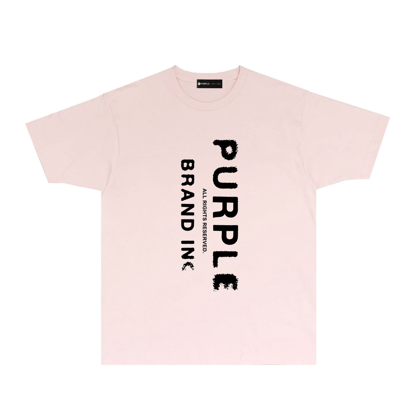 Purple Vertical Mist Text Graphic T-Shirt Short Sleeve Casual Streetwear Tee PUR130