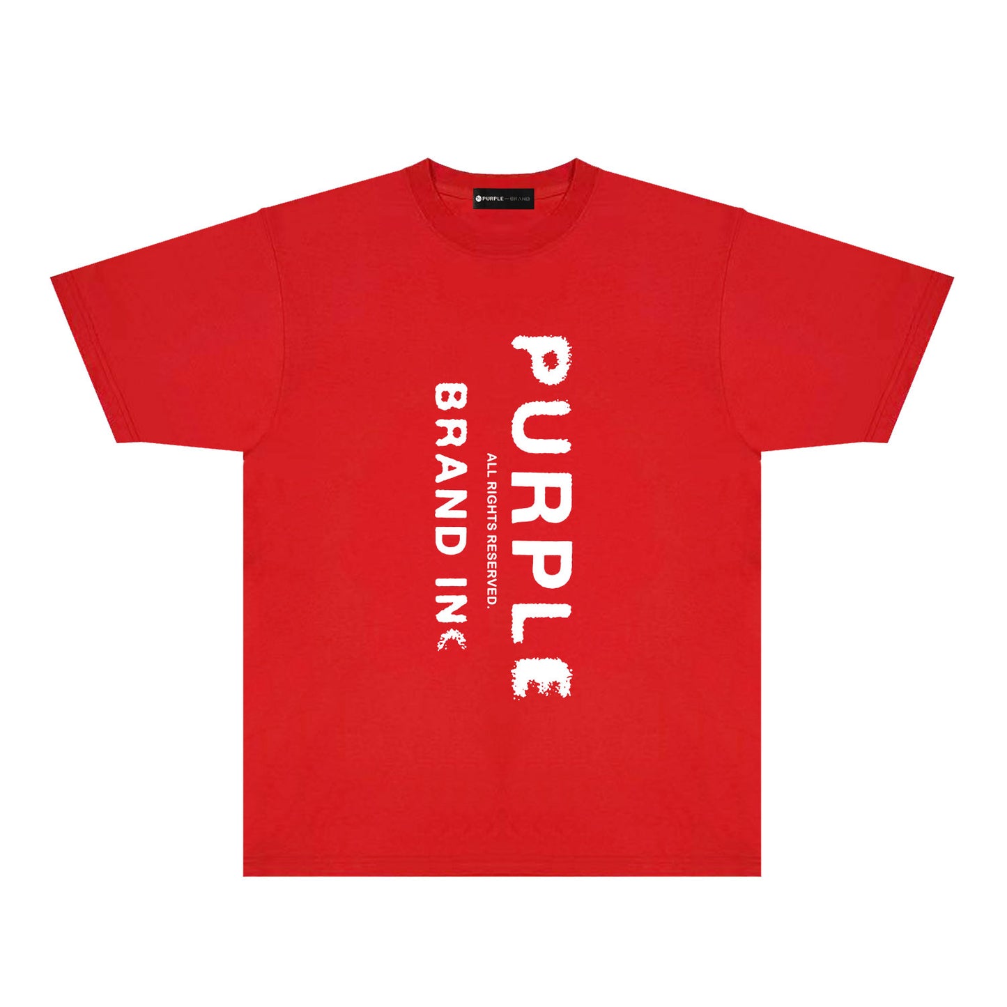 Purple Vertical Mist Text Graphic T-Shirt Short Sleeve Casual Streetwear Tee PUR130
