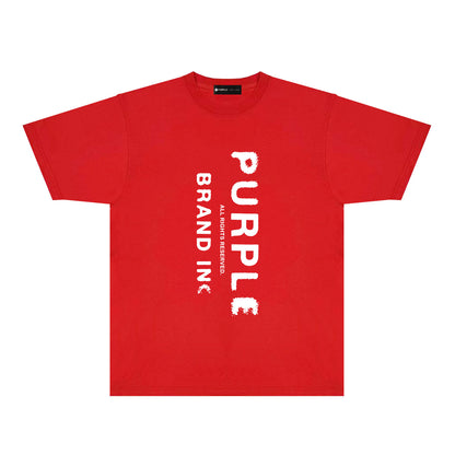 Purple Vertical Mist Text Graphic T-Shirt Short Sleeve Casual Streetwear Tee PUR130