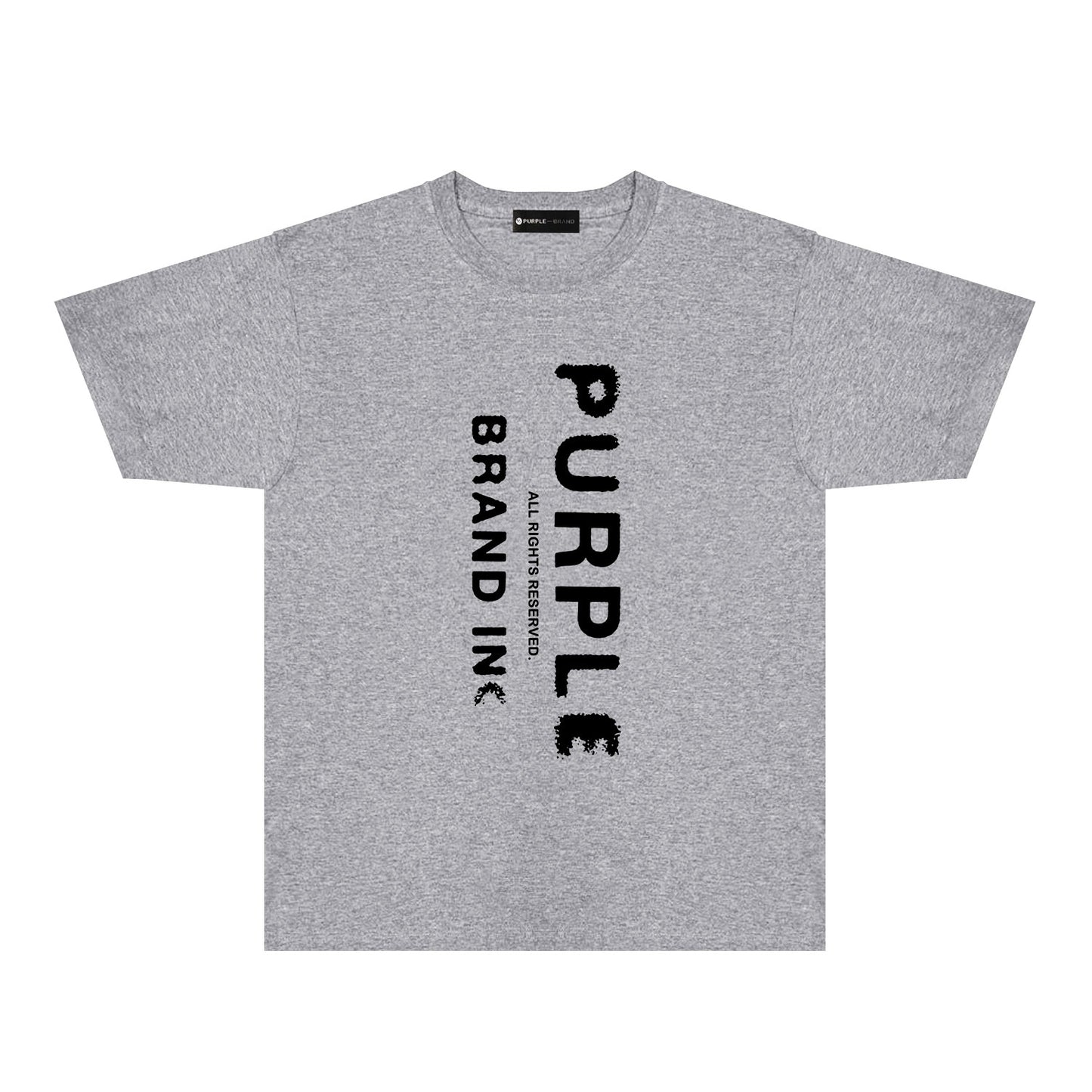 Purple Vertical Mist Text Graphic T-Shirt Short Sleeve Casual Streetwear Tee PUR130