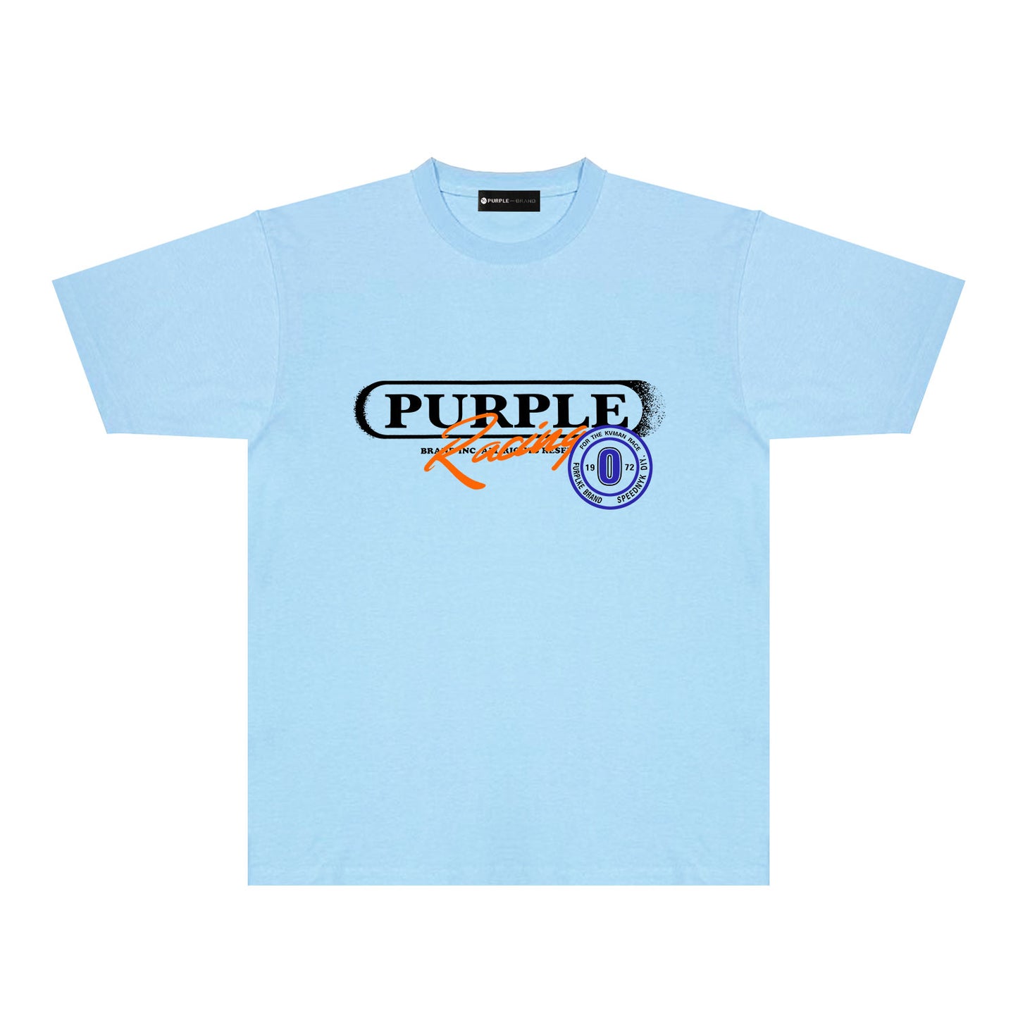 Purple Blurred Border Graphic T-Shirt Short Sleeve Casual Streetwear Tee PUR133