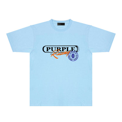 Purple Blurred Border Graphic T-Shirt Short Sleeve Casual Streetwear Tee PUR133
