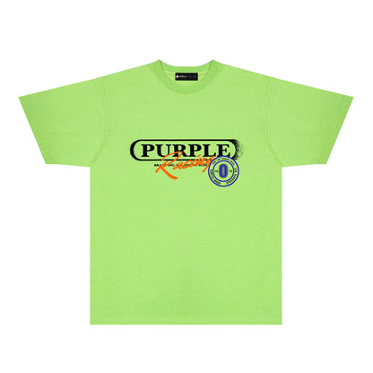Purple Blurred Border Graphic T-Shirt Short Sleeve Casual Streetwear Tee PUR133