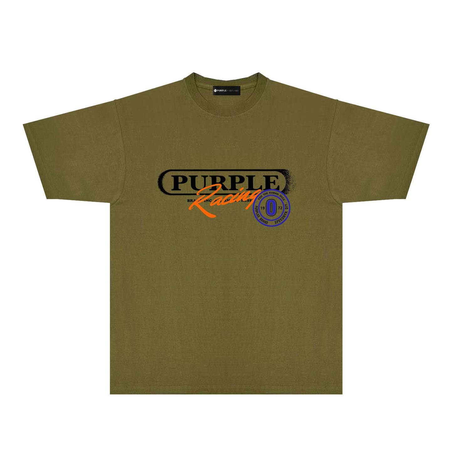 Purple Blurred Border Graphic T-Shirt Short Sleeve Casual Streetwear Tee PUR133
