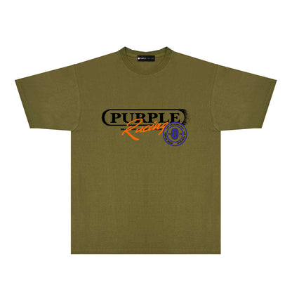 Purple Blurred Border Graphic T-Shirt Short Sleeve Casual Streetwear Tee PUR133