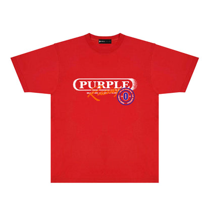 Purple Blurred Border Graphic T-Shirt Short Sleeve Casual Streetwear Tee PUR133