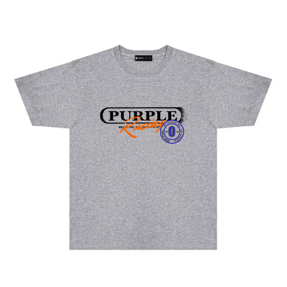 Purple Blurred Border Graphic T-Shirt Short Sleeve Casual Streetwear Tee PUR133