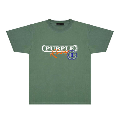 Purple Blurred Border Graphic T-Shirt Short Sleeve Casual Streetwear Tee PUR133