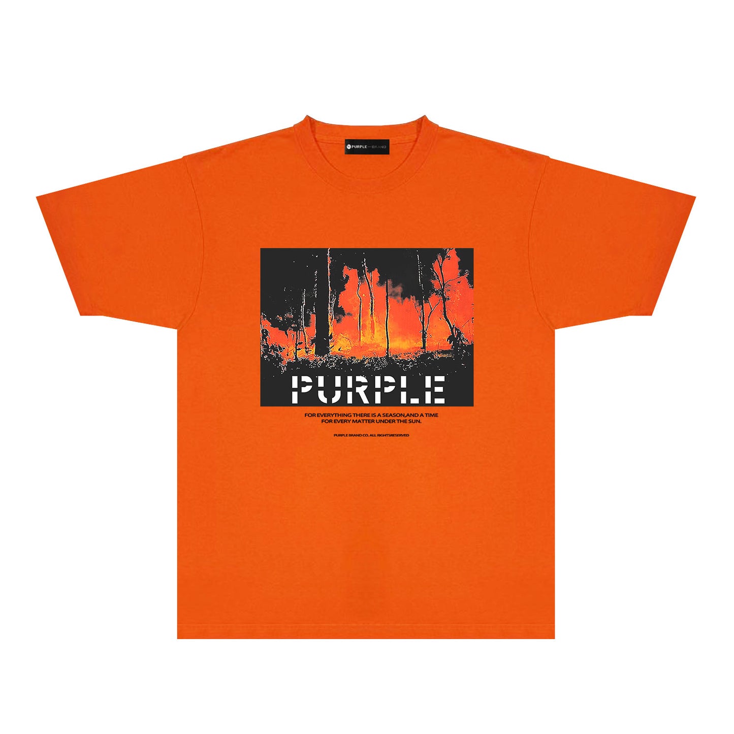 Purple Forest Wildfire Graphic T-Shirt Short Sleeve Casual Streetwear Tee PUR134